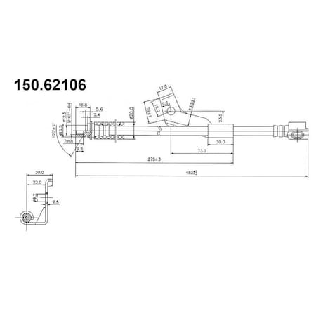 Centric Parts Brake Hose, 150.62106 150.62106